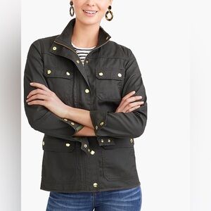 Jcrew Resin-coated twill boyfriend jacket